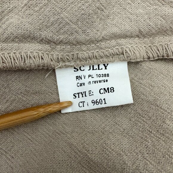 Scully CM8 Men's Lace-up Pullover Shirt Size M Sand Generous Fit Cotton Gauze - Picture 7 of 8